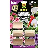 COMPO Blühpflanzen Düngestäbchen mit Guano, 3 Monate Langzeitwirkung, 30 Stück