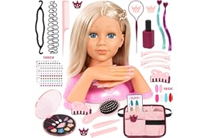 Bayer Design 90090AA Charlene Magic Nails Frisier- und Schminkkopf mit Händen und austauschbaren Fingernägeln, Make-up, Haarzubehör, Sticker