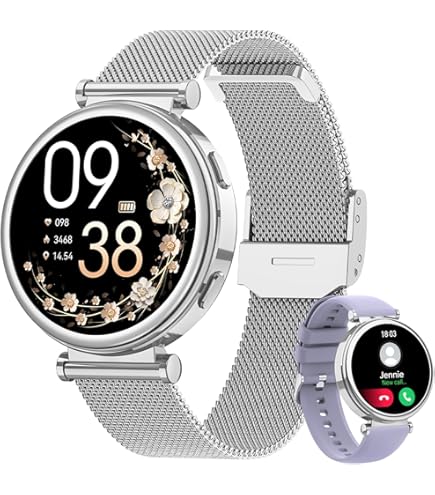 Sanorum Montre Connectée Femme Avec Appel Bluetooth 1,27" Smartwatch Femme Avec IP68 Fonction