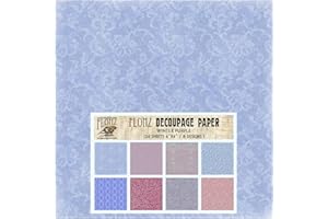 Decoupage Paper Pack (24 Sheets 6"x6") Winter Purple FLONZ Vintage Styled Paper for Decoupage, Craft and Scrapbooking