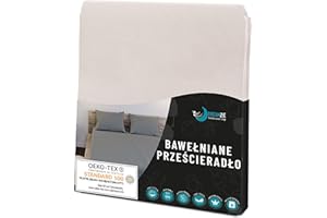 DREAMZIE Prześcieradła z bawełny jersey Beżowy - do materaca 160 x 200 x 27 cm - wolne od substancji chemicznych (OEKO TEX), prześcieradła z gumką pełne