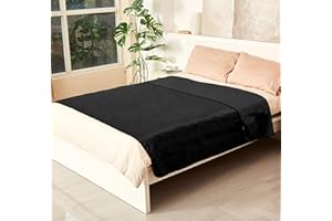 Catalonia Classy Wodoszczelny koc na łóżko, intymność, koc miłosny, wodoszczelny, dla dorosłych, wodoszczelny, przeciw porostowi i nietrzymaniu moczu, XL (203 x 152 cm, czarny/czarny)