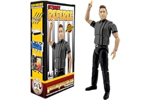 FIGURES TOY COMPANY Ultimate Dark Gray Referee with Deluxe Articulation for Wrestling Figures
