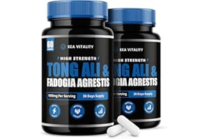 SEA VITALITY TongAliRoot & Fadogia Agrestis Capsules - 1000mg Per Serving - 120 High Strength Capsules for Energy, Vitality & Wellness