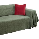 Latuda Home Premium Koltuk &Ouml;rt&uuml;s&uuml; 175x350 XLARGE Gramajlı Jakarlı Ş&ouml;nil Sage Yeşili | Kanepe &Ouml;rt&uuml;s&uuml; | Kaymaz