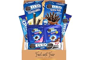 FAST AND FAIR UK Oreo Biscuit Gift Hamper – Ultimate Chocolate Treat Box for Oreo Fans, 7 Piece Selection with Double Creme, Wafer Rolls & Mini Bags – Perfect Sweet Gift Set for Birthdays & Christmas