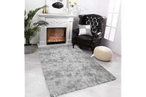 JURLEA Tappeti Soffici Tappeti per Soggiorno Tappeto Morbido Antiscivolo per Camere da Letto Moderne (80 x 120 cm, Bianco grigio)