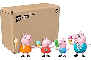 Peppa Pig, Gelato e divertimento per la famiglia di Peppa, confezione da 4 action figure giocattolo, 4 action figure della famiglia gelati