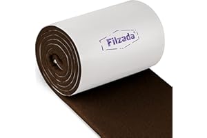 Filzada® 1x Feltrini autoadesivi - rotolo (100 x 10 cm) - Marrone - Feltro per mobili professionali con potere adesivo ideale