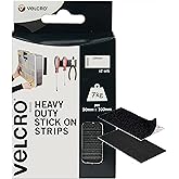 VELCRO® Brand | Heavy Duty Stick On Strips | Industrial Strength Double Sided Hook & Loop Self Adhesive Strips Perfect for Ro