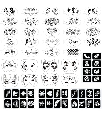 Giantree 5 Pack Visschaal Stencil, Schilderij Stencils Stencils Herbruikbare Visschaal Sjabloon DIY Art Schilderen Sjablonen voor Schilderen Make-up Stencil Gezicht Lichaam