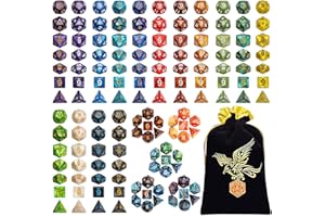 QMAY Jeu de dés du MDN, dés polyédriques 140PCS, 20 Couleurs Double-Couleurs Dés du Jeu de dés DND Les donjons Dragons DND RPG Jeux de Table MTG Dés D4 D8 D10 D12 D20