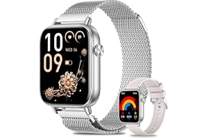 Fitonme Smartklocka för kvinnor svar/ringa samtal, 1,8 tum HD fitnessmätare med hjärtfrekvens, sömnskärm, stegräknare, 100 +