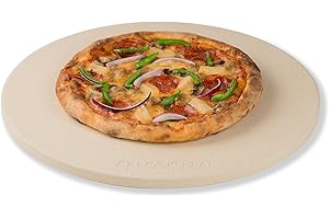 ROCKSHEAT 36 x 1.5 cm 14.2" Round Pizza Stone, Cordierite Pizza Stone for Oven Grill BBQ, Food Grade Baking Stone for Pizza and Bread, Outdoor Pizza Accessories for Grilling
