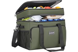 Hulongo Bolsa Térmica Isotérmica Grande Bolsa Nevera Doble Impermeable a Prueba de Fugas para Picnic, Viajes, Camping, Compras y Pesca, 42L
