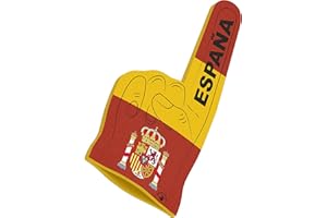 HIGH FIVE FINGERS Championnats d’Europe&Championnats du Monde, Drapeaux Olympiques | Main en Mousse pour competitions, stades événements Sportifs | Taille Unique 44x22x2,5 cm