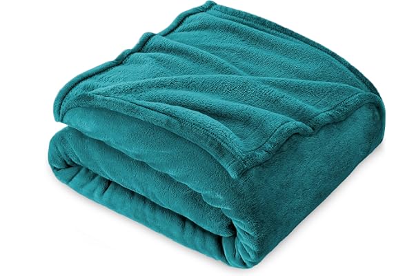 FARFALLAROSSA Couverture Plaid Polaire Flanelle 230 x 270 cm - Jeté de Canapé Polaire - Couverture lit 2 Personnes Epaisse Douce Et Chaude - Plaid Haute Qualité - Bleu Vert