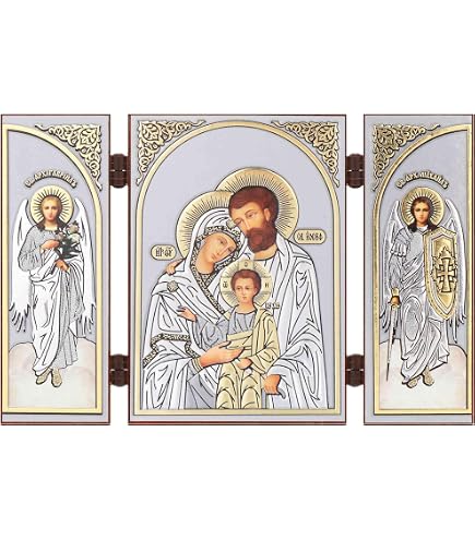 Icona della Santissima Trinità in alluminio spazzolato