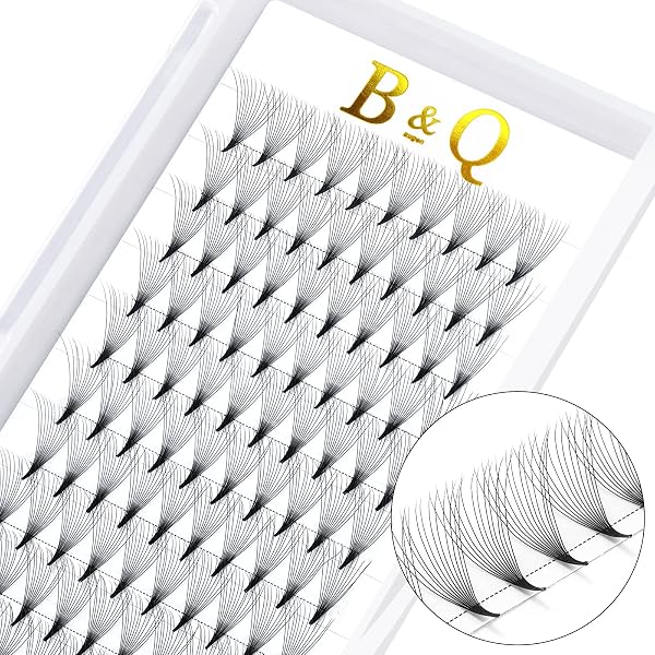 Wimpern-Fächer 12D, C-Curl, 0,05 Mm, 10 Mm – Vorgefertigt Für Volumen-Looks, Aus PBT, Schwarz