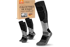 sockenkauf24 Calcetines Esquí para Mujer Lana Merino 2 Pares