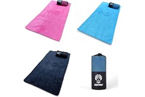 ADHOC SPORT 3 Toallas de Microfibra para Gimnasio, tamaño: 80x40cm, Pack de Tres Colores: Negro, Azul y Rosa. Gym, Yoga, Crossfit, Viaje, Camping