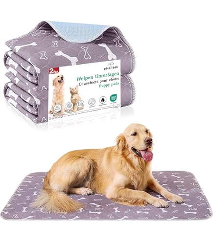 FANSU 2x Welpen Unterlagen Waschbar - Wiederverwendbare Pipi Matten 140x100cm Beige Für Hunde