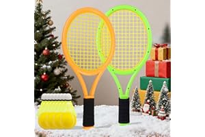 Ppbmocw Kids Tennis Rackets For Toddler Over 3 Years Old, Kids Tennis Set Including 8 Badmintons, 4 Foam Balls And 1 Carrying Bag