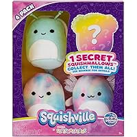 Squishville SQM0213-4er Pack Mystisches Squad, superweiche Mini-Squishmallows, 5cm Plüschfiguren