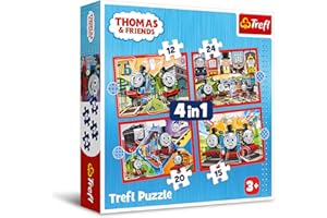 Trefl - Thomas & Friends, Odjazdowy Tomek - Puzzle 3w1, 3 Układanki, od 12 do 24 Elementów - Puzzle z Bohaterami Bajki Tomek i Przyjaciele, Różny Stopień Trudności, dla Dzieci od 3 lat