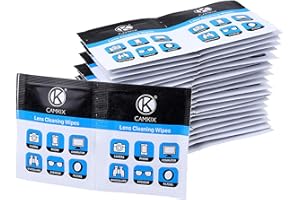 CAMKIX Zestaw do czyszczenia obiektywu i wyświetlacza – 2 ściereczki z mikrofibry, 2 pojedynczo zapakowane wilgotne chusteczki – do okularów, okularów przeciwsłonecznych, obiektywów, telefonów/tabletów itp. – specjalna, bezalkoholowa formuła