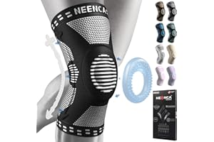 NEENCA Genouillère Professionnelle pour Homme et Femme avec Coussinets en Gel Rotulien et Stabilisateurs Latéraux,Genouillères de Qualité Médicale pour la Course,les Déchirures du Ménisque,l'arthrite