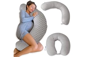 PharMeDoc Stillkissen XXL - Multifunktional Schwangerschaftskissen, Seitenschläferkissen mit Kühlender Bezug (105 * 36 * 21cm), Kissen Schwangerschaft