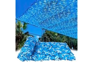 RONGESAEFS Blaues Tarnnetz Camouflage Netz 1,5x6M 2x4M 3x5M 4x5M 5x8M 8x10M Für Camping,Hintergrunddekoration,Schatten,Jagdschießen Tarnung Net,Sonnenschutz(2x1m(6.5x3.2ft),Size:)