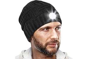 HIGHEVER Cadeau Homme Gadget Insolite Utile - Idee Cadeau Homme Original Bonnet LED, Cadeau Homme Noel Rechargeable Usb LED Bonnet pour Cyclisme, Fonctionnement, Idée Cadeau Rigolo Papa Homme Femme Original