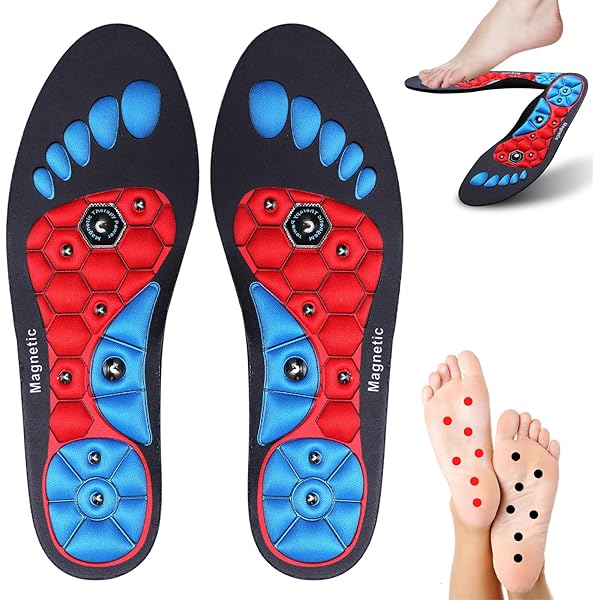 Mexgcom Magnetische Einlegesohlen - Akupressur & Fußunterstützung Für Größe 41-46