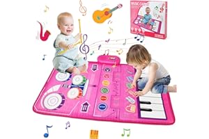 Ballery Musical Toys for 1 2 3 Year Old Girls Boys, 3 In 1 Animal Piano Drum Mat, Music Dance Mat, Piano Dance Mat for Kids, Musical Play Mat Kids Toys for 3-6 Year Old Birthday Gifts Early Education