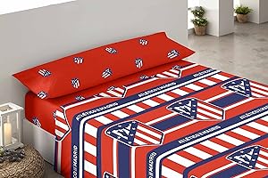 ASDITEX Juego de sábanas Atlético de Madrid 2 (3 Piezas) Cama 105 cm.