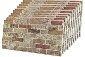 Izodekor - Lot de 10 panneaux muraux 3D en polystyrène imitation pierre - Pour cuisine, salle de bains, chambre à coucher, salon, mur arrière de cuisine et terrasse - Style ferme