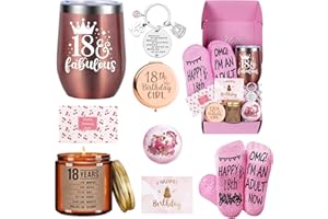 Tecanne 18th Birthday Gifts for Girls, Happy Birthday Gift Baskets for Your Best Friends, Sisters, Daughter Best Gift Ideas for 18 Years Old Girls