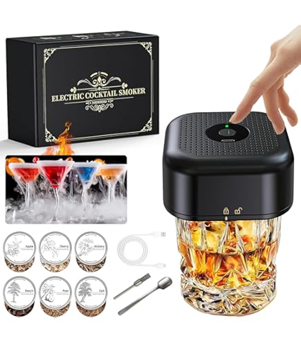 Elektrischer Cocktail Smoker - USB-C Whiskey Räucherset Mit 6 Holzchips