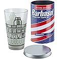 Paladone Jurassic Park Drinking Glass in a Collectible Barbasol Shaving Cream Tin | Officially Licensed Jurassic World Merchandise, Black (PP9732JP)