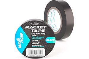JFA Supplies Black Racket Grip Finishing Tape - Cricket, Tennis, Badminton, Squash and Hockey Grip Finishing Tape - 14mm x 20m - Pack of 1