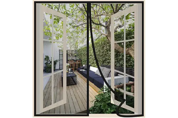 Risareyi Mosquitera Ventana Magnetica 75x110cm, Negro - Cortinas Mosquitera Puerta Magnetica con Imanes, Cierre Automático, Que Entre Aire Fresco