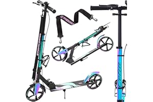 Raven - Patinete para niños y Adultos - Scooter - Patinete - Plegable, Ajustable, Correa de Transporte, Timbre, portabotellas