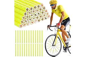 Abeillo Lot de 36 réflecteurs de rayons de vélo - Visibilité à 360° - Réflecteurs de rayons pour roues à rayons courantes - Réflecteurs de vélo pour la conduite de nuit - Installation facile