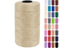 Uiopa Hilo Macrame 3mm x 200m Cuerda Macrame Polipropileno Plano Hilo de Ganchillo para Bolsos a Crochet, Bolso de Mano, Sombrero, Manualidades, Envolver Regalo, Proyecto de Bricolaje