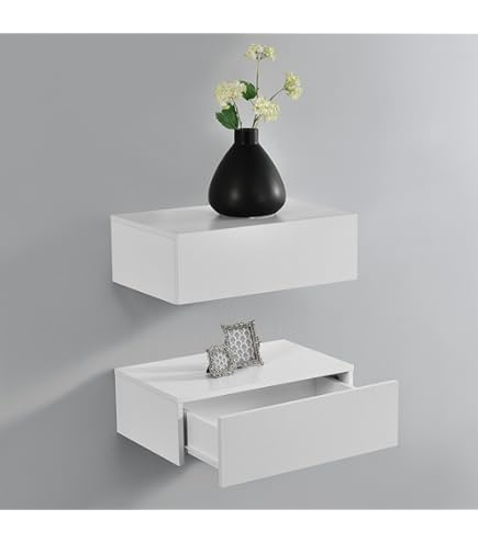 AC Design Furniture Asta - Mesita De Noche Cuadrada Con 1 Cajón