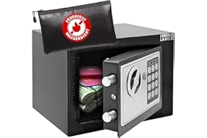 LEBENLANG 5L Safe Tresor für Zuhause - Inkl. Feuerfester Dokumententasche & Notschlüssel I Schranktresor Möbeltresor mit Zahlenschloss für Bargeld Geld Papiere I Wandtresor Zimmersafe Sicher Haussafe