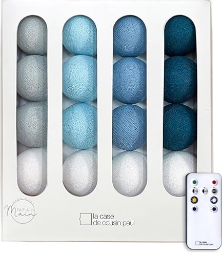 Guirlande Lumineuse LED, DOTBUY Intérieur Pile Lumiere Décoration Chambre Enfant Boules Coton Batterie Chaîne Pour Maison Valentin Noël Fêtes Mariage
