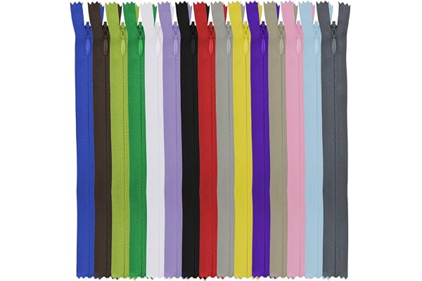 DOITEM 15pcs 60cm Invisible Multicolore Nylon Bobine Fermetures À Glissière pour Coudre et Artisanat 15 Couleurs